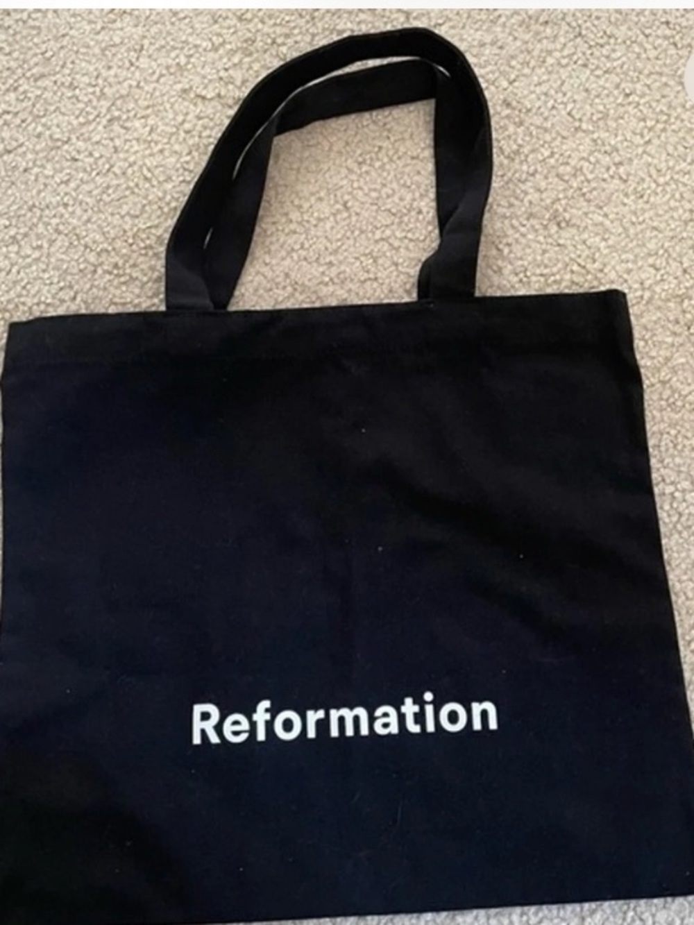Reformation small Black Canvas Tote with White Logo